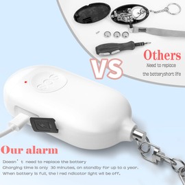Safesound Personal Alarm Siren Song 2 Pack - 130dB Self Defense Alarm Keychain Emergency LED Flashlight with USB Rechargerable - Security Personal Protection Devices for Women Girls Kids Elderly