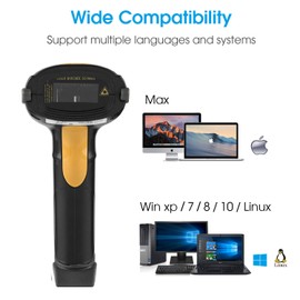Esup Barcode Scanner with Stand USB Barcode Scanner Wired Handheld Laser Barcode Reader with Adjustable Stand (with Stand)