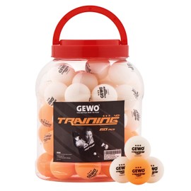 GEWO Training 40+ Table Tennis Balls - 3 Star Table Tennis Ball Made of ABS Plastic with Seam - High-Quality Training Balls, Diameter 40 + mm, Pack of 60 Orange and White Mixed