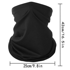 6 Pieces Summer Face Cover Scarf Mens Neck Gaiter For Men Women UV Protection Face Breathable Sun Protection Cycling Running (Black(6-pack))