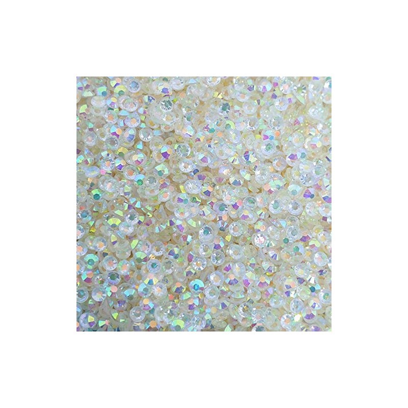 MajorCrafts 3000pcs 3mm ss12 Transparent AB Flat Back Round 14