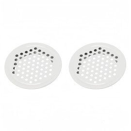 Rejillas de ventilación blancas de 35 mm de acero inoxidable, circulares, redondas, para cocina, baño, armario (plano, 20 unidades)
