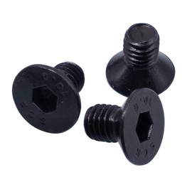 50pcs M6 x 10mm Grade 10.9 Flat Countersunk Hex Socket Bolts Screws Black