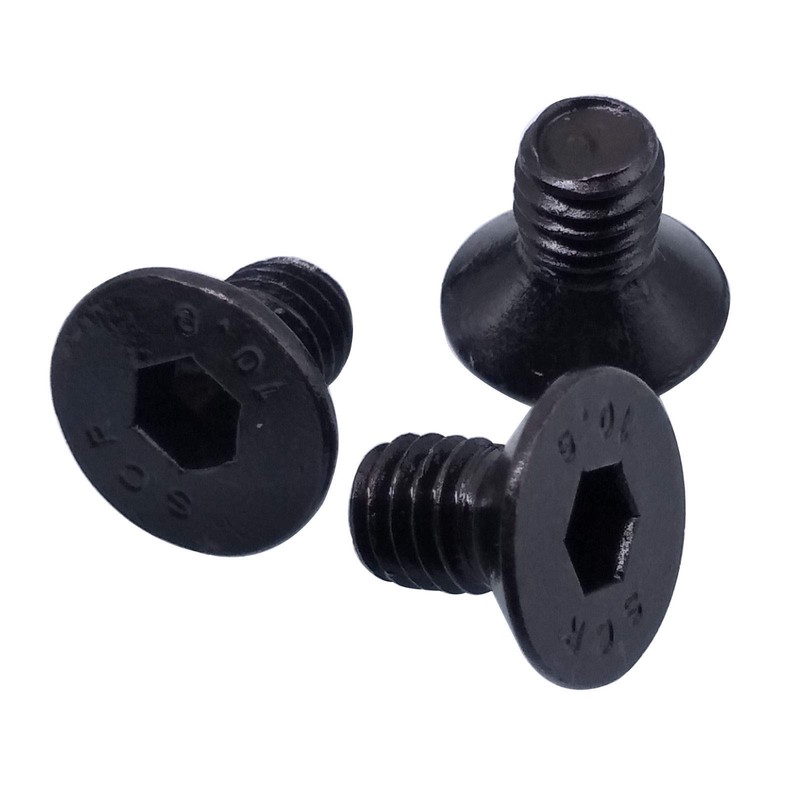 50pcs M6 x 10mm Grade 10.9 Flat Countersunk Hex Socket