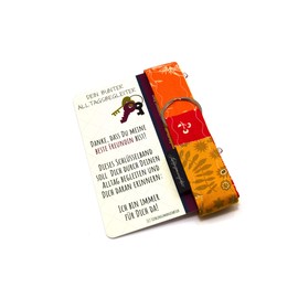 Lieblingsmanufaktur Colourful Lanyard | Precious Gift Best Friend | Heartfelt Birthday Gift for Best Friend | Ideal Small Gift Friendship, Red-orange-yellow