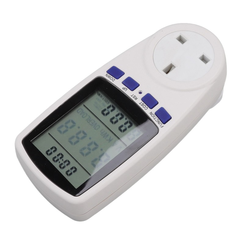 Power Meter Socket LCD Display Overload Protection LED Light Digital