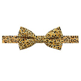 Jacob Alexander Boys' Cheetah Animal Print Pre-Tied Adjustable Banded Bow Tie