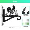 Plant Hangers Outdoor Iron Heavy Duty Ornamental Chicken Silhouette Wall