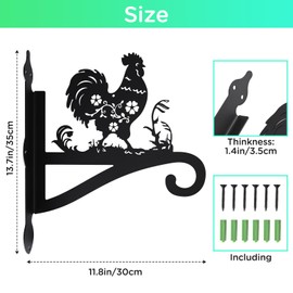 Plant Hangers Outdoor Iron Heavy Duty Ornamental Chicken Silhouette Wall Mounted Hanging Plant Bracket for Flower Pot Lantern Bird Feeder Wind Chimes