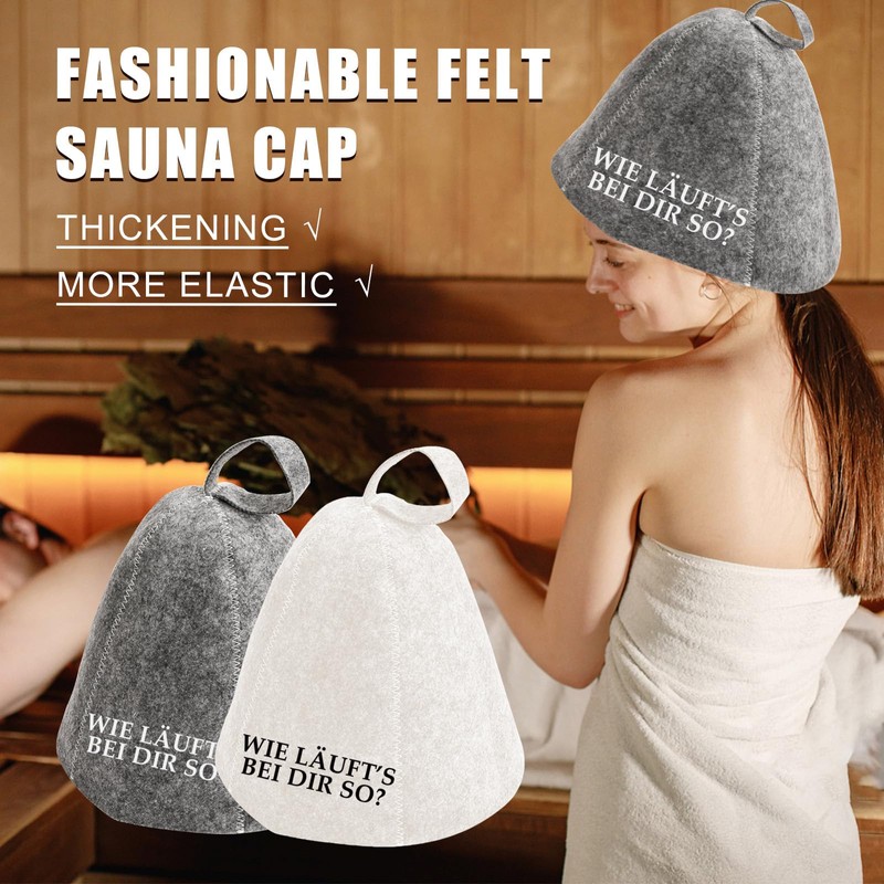 Sugeru Pack of 2 Felt Sauna Hat, Ideal Sauna Hat