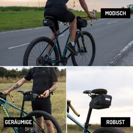 MONSTERANDO Speed-Monster Waterproof Saddle Bag [Sustainable] Recycled PET Bicycle Bag for Mountain Road Bike, MTB, Road Bike, Approx. 1.5 L