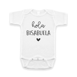 Hola Bisabuela Pregnancy Announcement Infant Bodysuit for Great Grandma | Bisabuelo Y Bisbuela Gift (White)