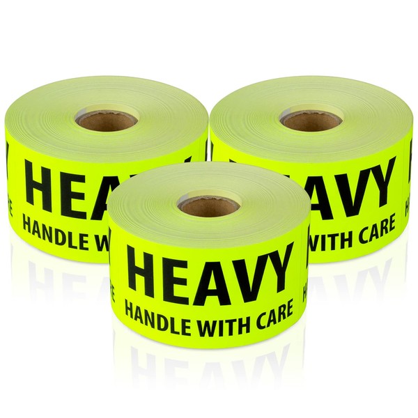 Caution Heavy, Handle with Care Labels (4 x 2 inch,