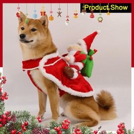1 PCS Santa Claus Costumes Christmas Pet Dress Up Pet Cosplay Cat and Dog Costumes for Party (L-1)
