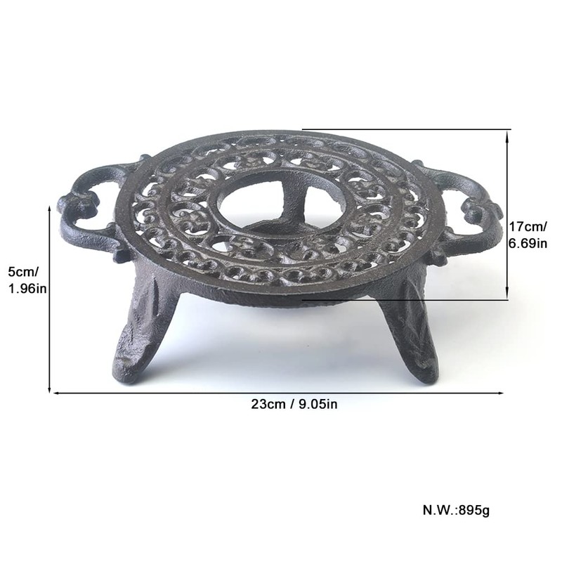 IWADECKY Heavy Duty Cast Iron Teapot Dish Warmer Stable Holder