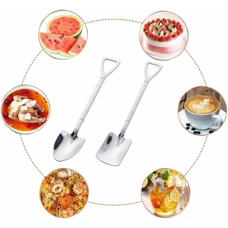 SANBREVE Juego De Cucharas De Postre En Forma De Pala,