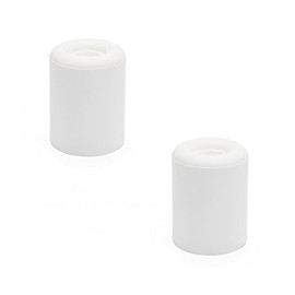 sossai® 2 x Door Stops NTS | Model: Ralf | Height: 38 mm | Diameter: 30 mm | Colour: White | For Screwing (Including Mounting Material) | Floor Mounting