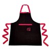 Ragged Rose Kitchen Apron, cotton, Black with Pink, Unisex