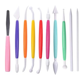 YFFSFDC 14 Piece Spatula Dough Spatula Molding Spatula Clay Carving Tool Craft Clay Round Rod Cleaning Cloth Set