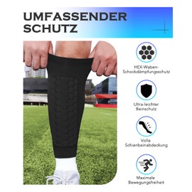 Meayll 2025 Shin Pads for Men & Women - Innovative All-Round Protection Shin Pads Football with Breathable, Non-Slip, Designed for Football | Includes Storage Bag (XL)