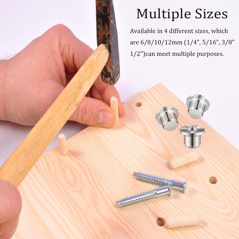 ELANE 48 Pcs Dowel Centering Pins,Metal Dowel Pins Dowels for