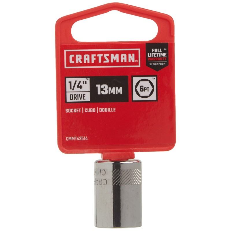 CRAFTSMAN Shallow Socket, Metric, 1/4-Inch Drive, 13mm, 6-Point (CMMT43514)