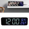 LED 9.1in Mirror Clock Multifunctional Digital Alarm Date Humidity Clock