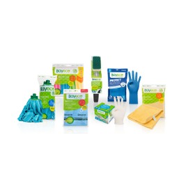 Bayeco - Beginner Cleaning Kit - Includes: Refill Mop, Various Types of Wipes, Gloves, Sponge with Handle, Dust Catcher Cloths - Complete Cleaning Kit