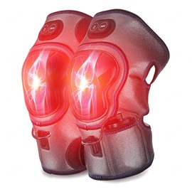 HEAXIY Knee Massager with Heat and Kneading, Electric Vibration Knee Brace Wrap for Arthritis, Cramps, Meniscus Pain (1 Pair)