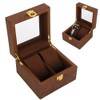 Wooden Watch Case 2 Slot Clamshell Watch Storage Box Organizer