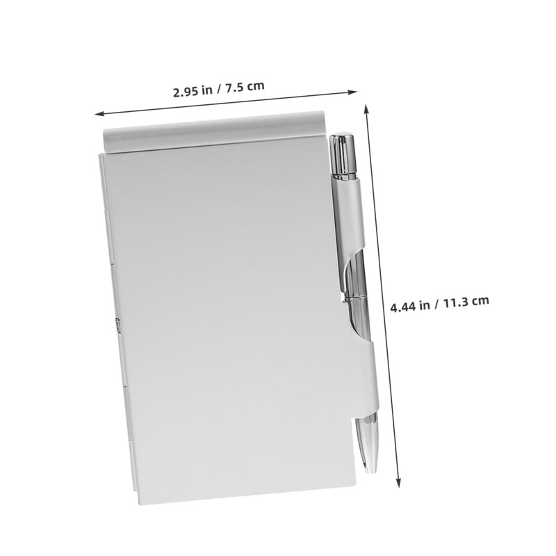Operitacx Metal Card Box Notebook Small Notepad with Pen Small