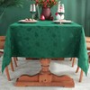Honellaty Christmas Tablecloths, Jacquard Fabric Green Table Cloth Rectangle 52x70