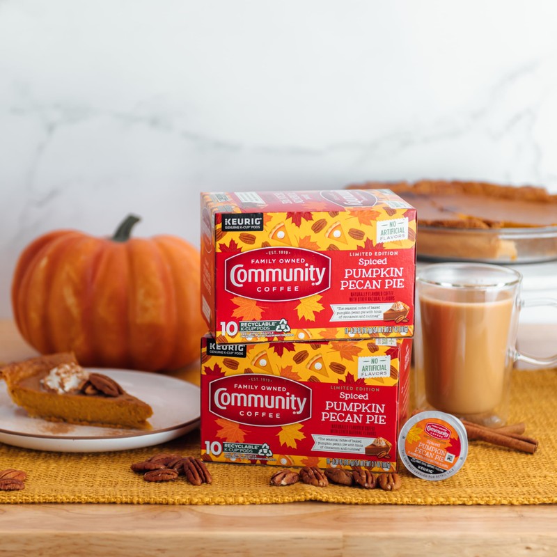Community Coffee Spiced Pumpkin Pecan Pie Flavored Keurig Coffee Pods,
