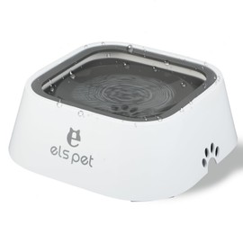 Wassernapf für Hunde und Katzen, 1L, Anti-Schwapp & Anti-Schlabber Design, Auslaufsicher, Reise Trinknapf für Unterwegs, Weiß mit Doppelte Schwimmende Platte, Kein Verschütten, Hygienisch & Praktisch