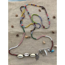 Collar 7 Banderas Yoruba Religion Santeria Original Collar Gold Cruz Necklace