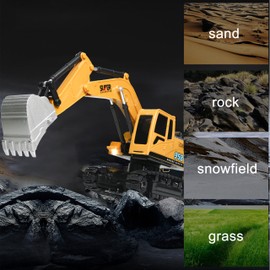 YAYYAY Kids Play Excavators 6-Year-Old-Boy-Gifts - 1:22 RC Hydraulic Excavator Digger Construction Vehicle Gift