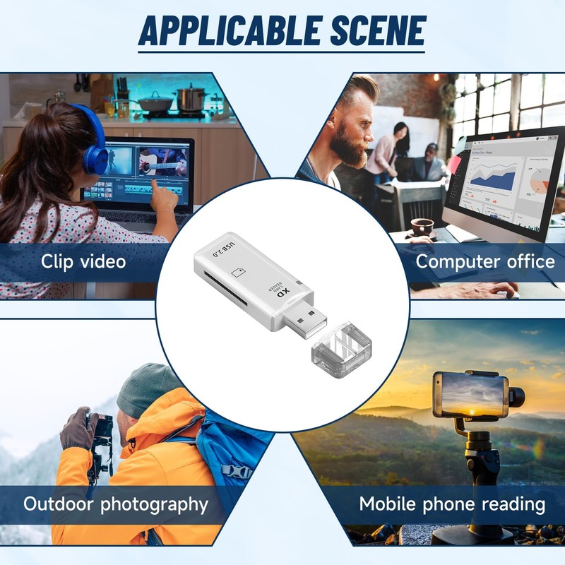 Aradoea USB 2.0 128GB XD Memory Card Reader, Plug &