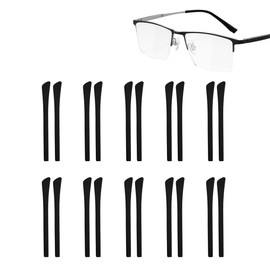 Zucosue 10 Pairs Clear Silicone Temple Tips, Soft Ear Grips for Wire Frame Glasses, Non-Slip Ear Hooks Replacement, Secure Hold for Active Lifestyle, Jogging, Cycling, Running