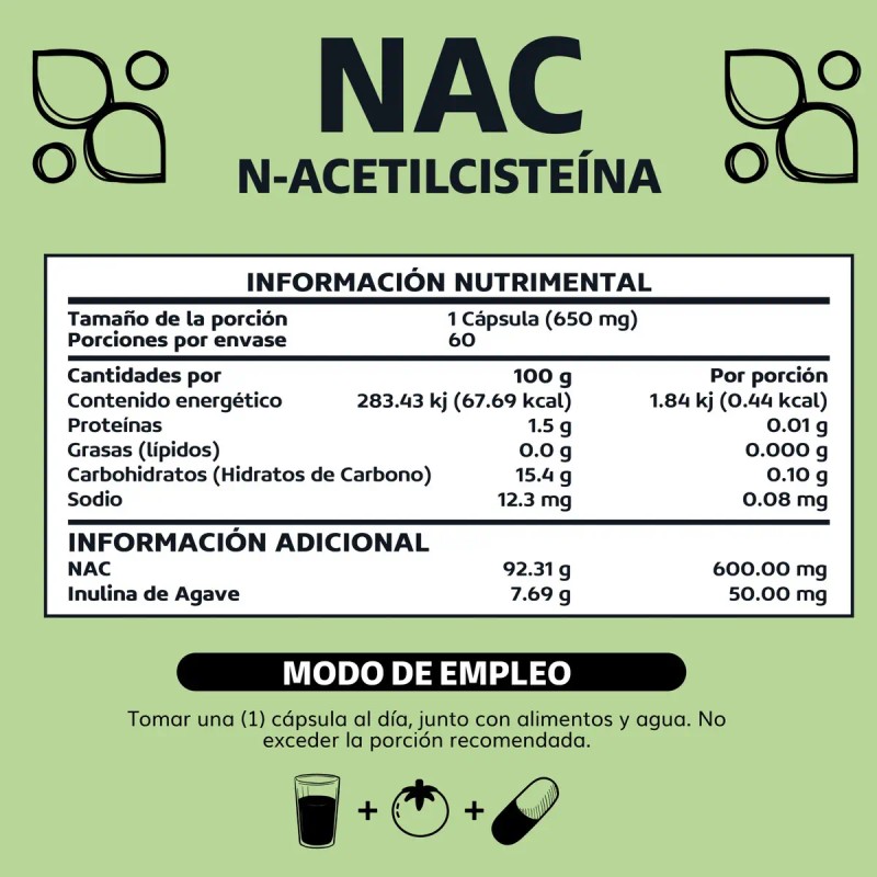 Beyond Vitamins Nac Acetil Cisteína 600mg Ultra Inulina Agave Prebiótico