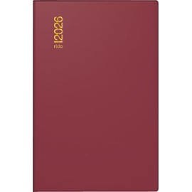 rido/idé Pocket Calendar Model Industrie II 2026 | A7, Plastic, Bordeaux