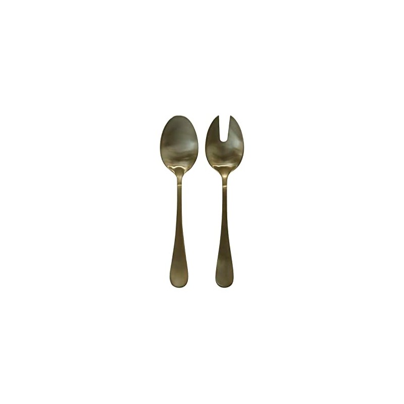 Chic Antique Nordique Salad Servers Set of 2 Gold Stainless