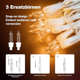 Ciskotu Ciskotu fairy lights Christmas tree warm white, 6.6 m 35 lights fairy lights Christmas tree indoor IP44 waterproof with plug, suitable for Christmas decoration, Christmas tree lighting, room decoration