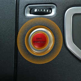 LLKUANG Red & Silver Engine Start Stop Push Button Switch Sticker Cover for LR4 Discovery 4 & Land Rover Range Rover Sport 2010-2013 Aluminum Alloy Car Accessory (Red)