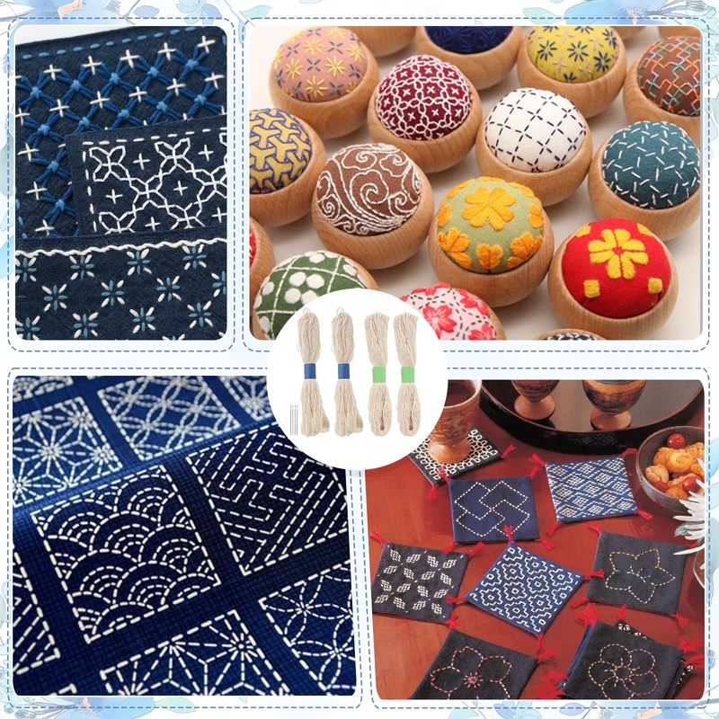 4pcs Sashiko Thread Jumbo Skein Sashiko Kit Sashiko Skein with