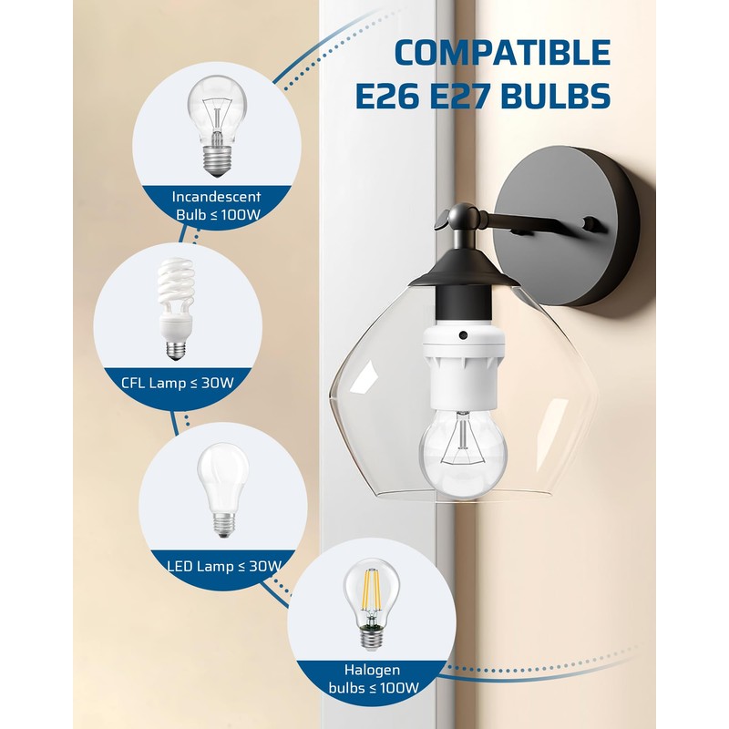 DEWENWILS Light Sensor Socket, E26/E27 Socket Adapter, Automatic Dusk to