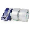 BOMEI PACK Packing Tape with Blue Dispenser Clear Packaging Tape