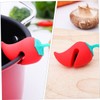WOONEKY 6pcs Pepper Shaped Boil Lifters Heat-Resistant Pot Spill Stoppers