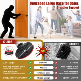 2 Pack Door Security Bar – Anti-Slip 600LB Heavy Duty Door Stopper Jammer Stick, Adjustable 24.5-50.7'',Portable Travel Safety Lock Blocker for Home, Apartment, Hotel, Front & Sliding Doors