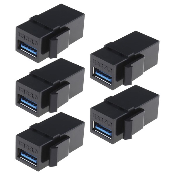 VGOL 5PCS USB 3.0 Keystone Adapter Female to Female USB