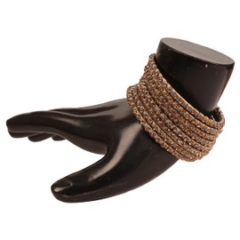 Touchstone Silk Thread Bangle Collection Indian Bollywood Hand Woven Silk Thread Grey Colour Rhinestone Designer Jewellery Special Large Size Bracelets Bangle Set of 8 for Women, Silk